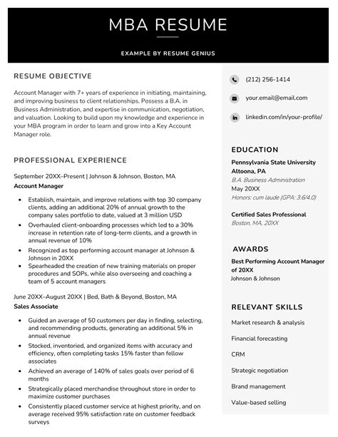 How to Write an MBA Resume .